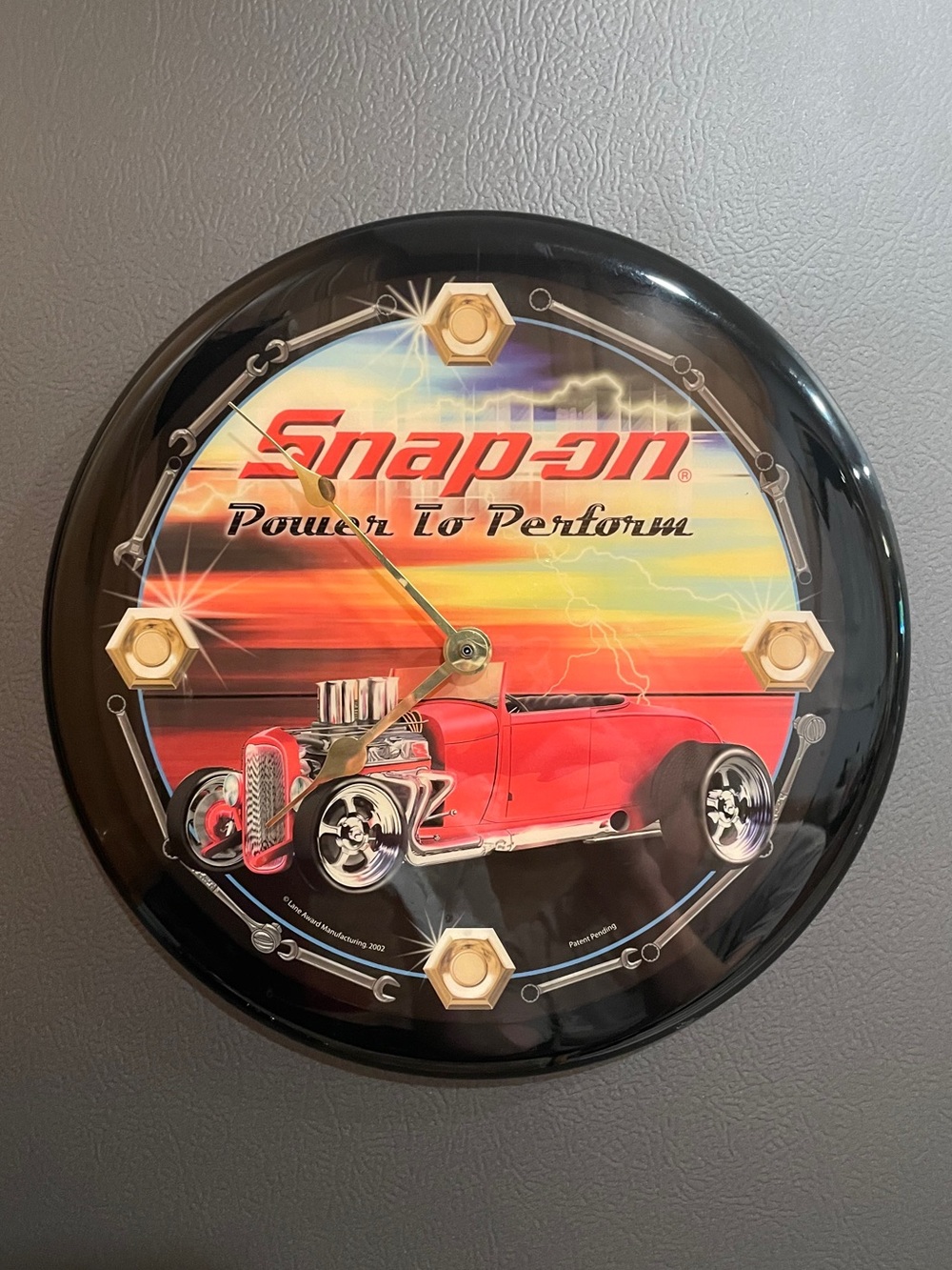 Snap-on Tools Wall Clock Magnet βPower to Performβ Red Hot Rod